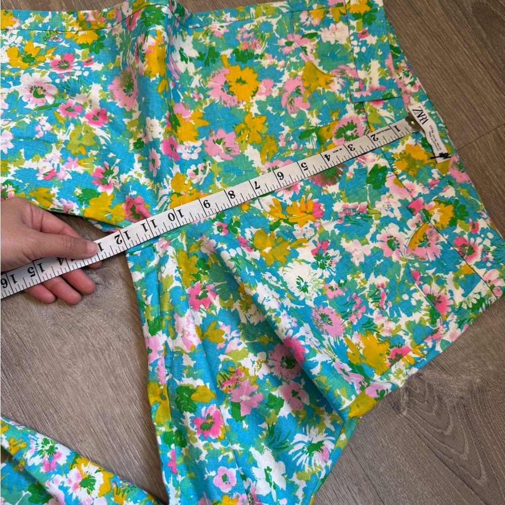 Zara Multicolor Floral Cropped Pants-Size 2-NWT - Picture 11 of 15